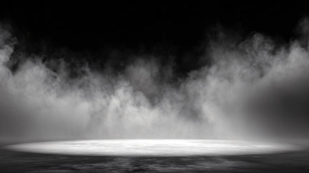 Mystical Smoke Black Ground Fog Cloud Floor Mist Backgroundの素材