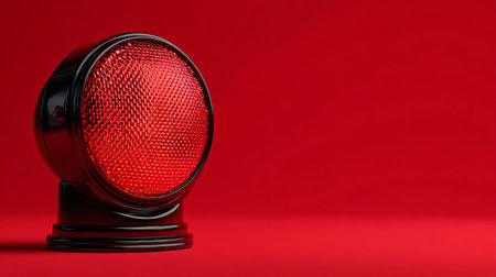 Vivid Red Siren Light on Transparent Background for Design Projectsの素材