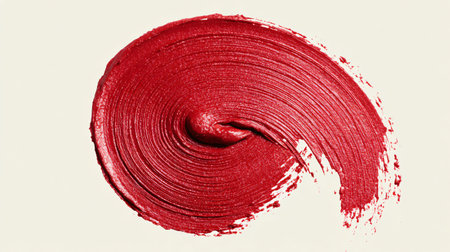 Vibrant Circular Red Lipstick Texture Stroke Makeup Imageの素材