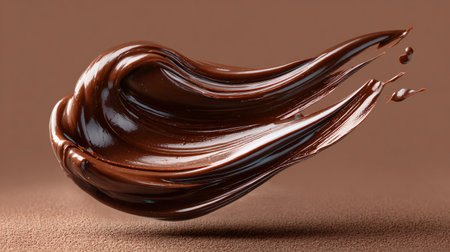 Smooth Chocolate Liquid Smear Stain on Isolated Backgroundの素材