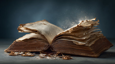 Open Book with White Pages and Black Cover, Education Conceptの素材