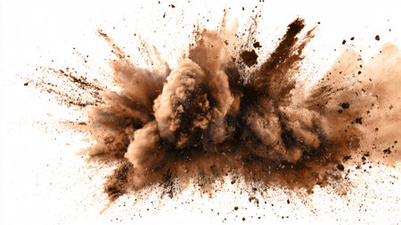Elegant Brown Splash Painting on White Background for Luxury Designsの素材