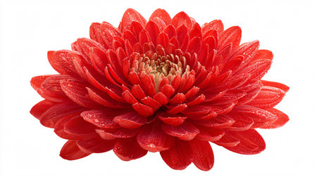 Vibrant Red Flower Isolated on White Background for Cutout Designsの素材