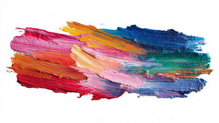 Vibrant Colorful Brush Stroke on White Backgroundの素材