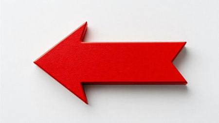 Dynamic Red Arrow Pointing Right on White Backgroundの素材