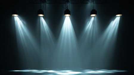Brightly Glowing Stage Lamps with Backlight Effects for Stunning Visualsの素材