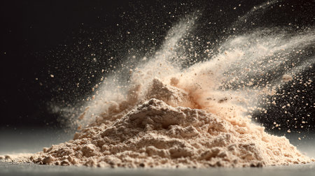 Close-up Creamy Powder Heap Texture Background for Beauty Product Advertisementsの素材
