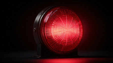 Vivid Red Siren Light on Transparent Background for Design Projectsの素材