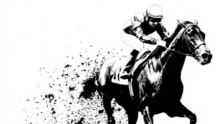 Elegant Horse Racer Isolated on White Background for Design Projectsの素材