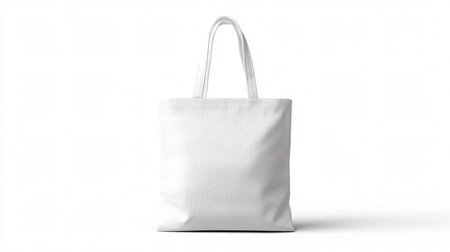 Clean White Blank Tote Bag Mockup for Creative Designers on Isolated White Backgroundの素材