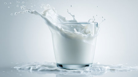 Refreshing Glass of Milk Isolated on White Background for Professional Useの素材