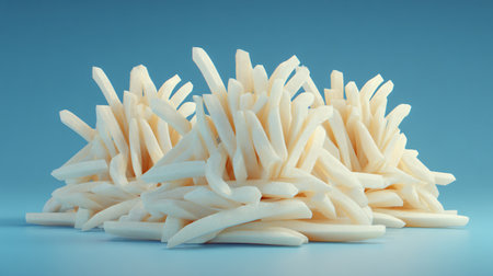 Professional 3D Fresh French Fries Collection on White Backgroundの素材