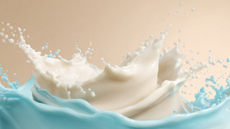 Elegant Moisturizer Flowing on Light Background with Splash - Professional Cosmetic Photographyの素材