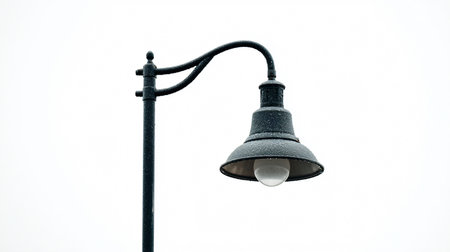 Bright Street Lamp Isolated on White Background for Urban Lighting Solutionsの素材