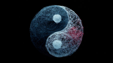 Yin Yang Created Using AI Generative Technology: Harmony in Digital Artの素材