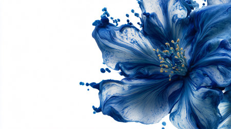 Breathtaking Blue Flower on Clean White Background - High Quality Masterpieceの素材