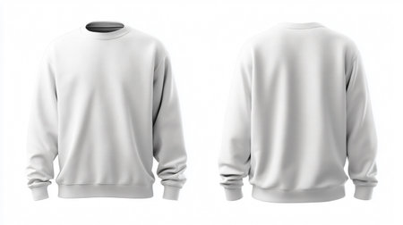Professional White Sweatshirt Set - Front and Back Viewの素材