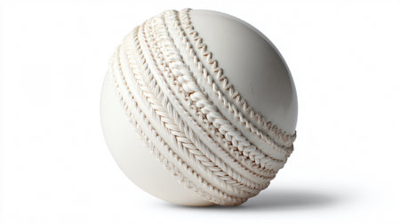 Professional White Cricket Ball on White Background for Sports Enthusiastsの素材
