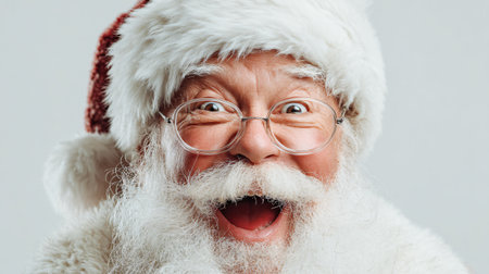 Cheerful Santa Claus Portrait Isolated on White Backgroundの素材