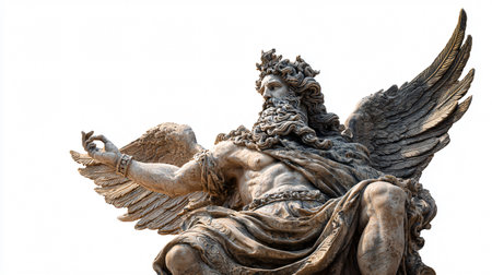 Majestic Sculpture of Zeus, Greek God of the Sky - Ancient Artworkの素材