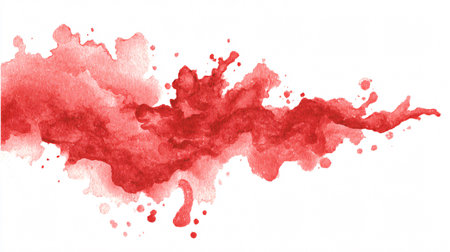 Professional Horizontal Image of Isolated Red Watercolor Splashの素材