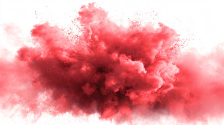 Red Fog Smoke Color Isolated White Special Effectの素材