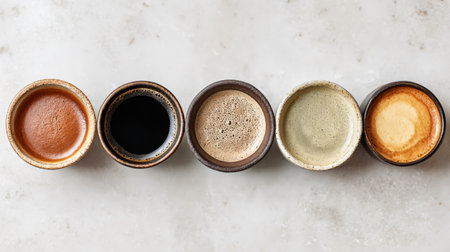 Variety of Coffees on White Background - Professional High-Quality Imageの素材