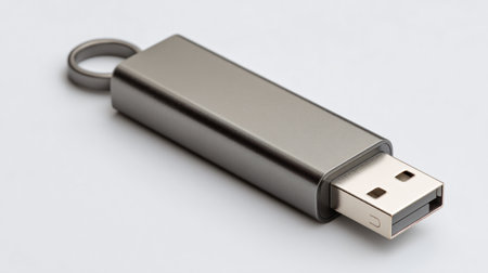 Professional Gray USB Memory Stick with Information Storage Conceptの素材