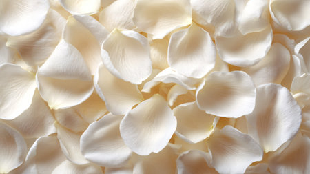 Elegant White Rose Petals Background Top View for Design Projectsの素材