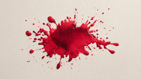 Professional Horizontal Image of Isolated Red Watercolor Splashの素材