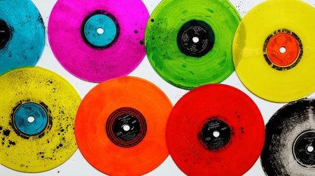Vibrant Vinyl Record Border Abstract Music Designの素材
