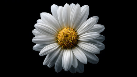 Stunning White Marguerite Flower in Top View Photographyの素材