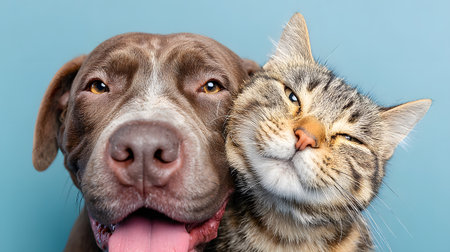 Happy Smiling Dog and Cat Pets Bannerの素材