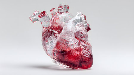 Anatomical Heart Encased in Solid Ice - Medical Illustration Conceptの素材