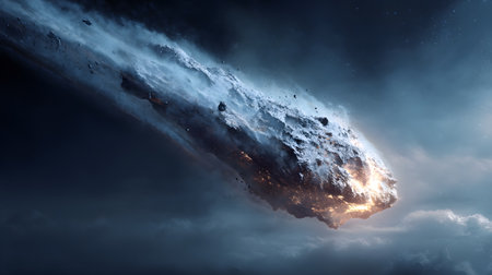 Asteroid Cut Out on Gradient Background for Design Projectsの素材