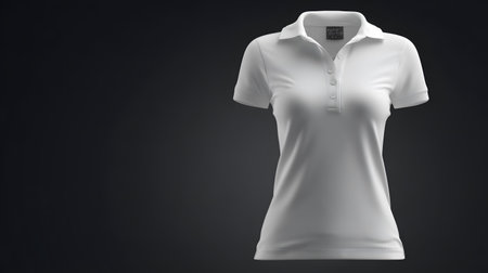 Modern White Women's Polo T-Shirt Template for Professional Design Projectsの素材