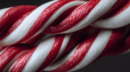 Festive Christmas Candy Cane Striped in Red and White Patternの素材