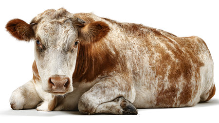 Professional Cow Isolated on White Background for Design Projectsの素材