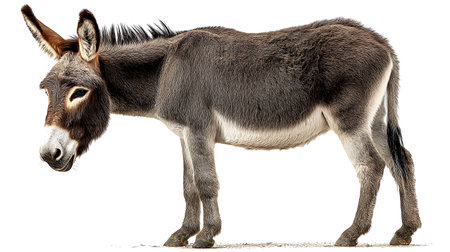 Professional Isolated Donkey on White Background, Perfect for Graphic Design Projectsの素材