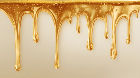 Golden Honey Dripping Background for Sweet Culinary Creationsの素材