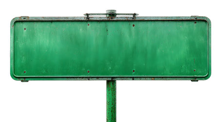 Vibrant Green Street Sign Cut Out for Urban Themes and Navigation Conceptsの素材