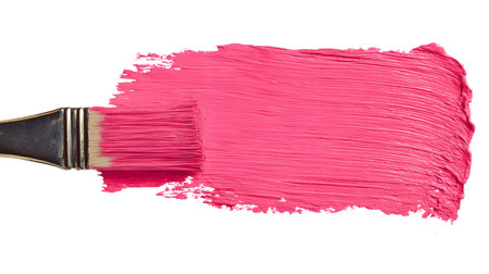 Pink Paint Brush Stroke Isolated on White Backgroundの素材