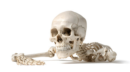 Detailed Human Skeleton Illustration for Medical Education and Halloween Designの素材