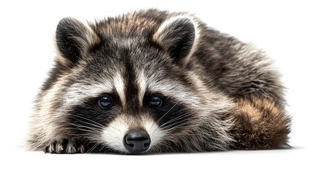 Professional Raccoon Isolated on White Background for Graphic Design and Web Contentの素材