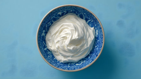 Fresh Greek Salad in Ceramic Bowl - Top View Food Photographyの素材