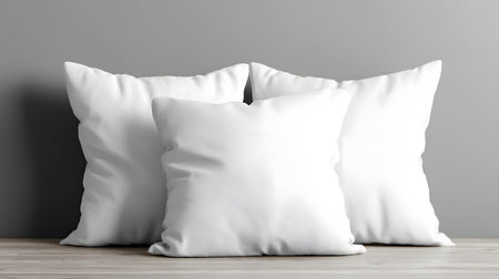Elegant White Polyester Pillow Mock Up for Home Decor Product Displayの素材
