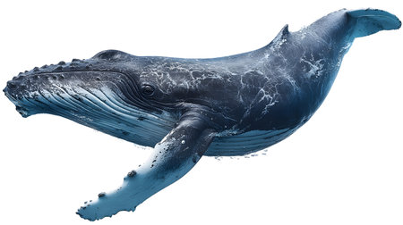 Majestic Whale Isolated on White Background for Creative Projects and Designsの素材