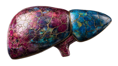 Detailed Human Liver Illustration with Isolated Background for Medical Conceptsの素材