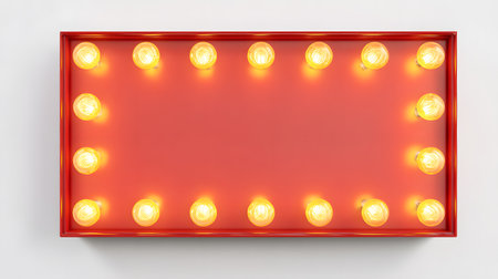 Retro Red Billboard Lightbox with Blank Shining Sign for Advertisingの素材