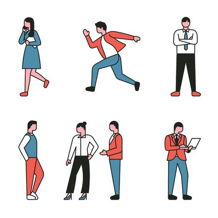 outline business characters.のイラスト素材